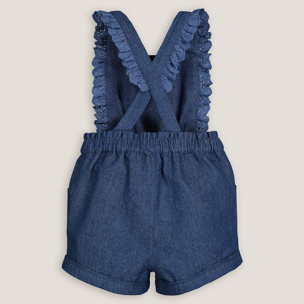 COLEÇÃO LA REDOUTE<br>Jardineira curta em denim claro