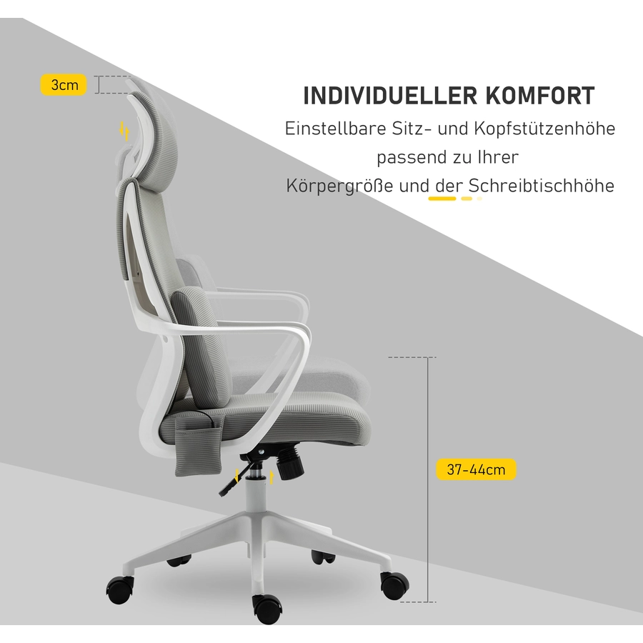 Vinsetto Bürostuhl mit Massagefunktion grau