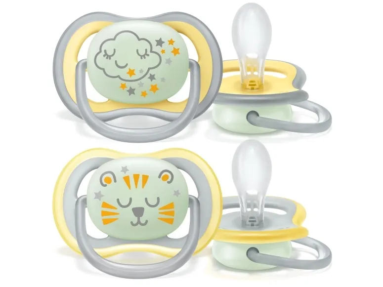 Philips AVENT Ultra air SCF376/01 sut, Nat baby sut, Ortodontisk, Silikone, Dreng/Pige, Tåler opvaskemaskine, 2 stk