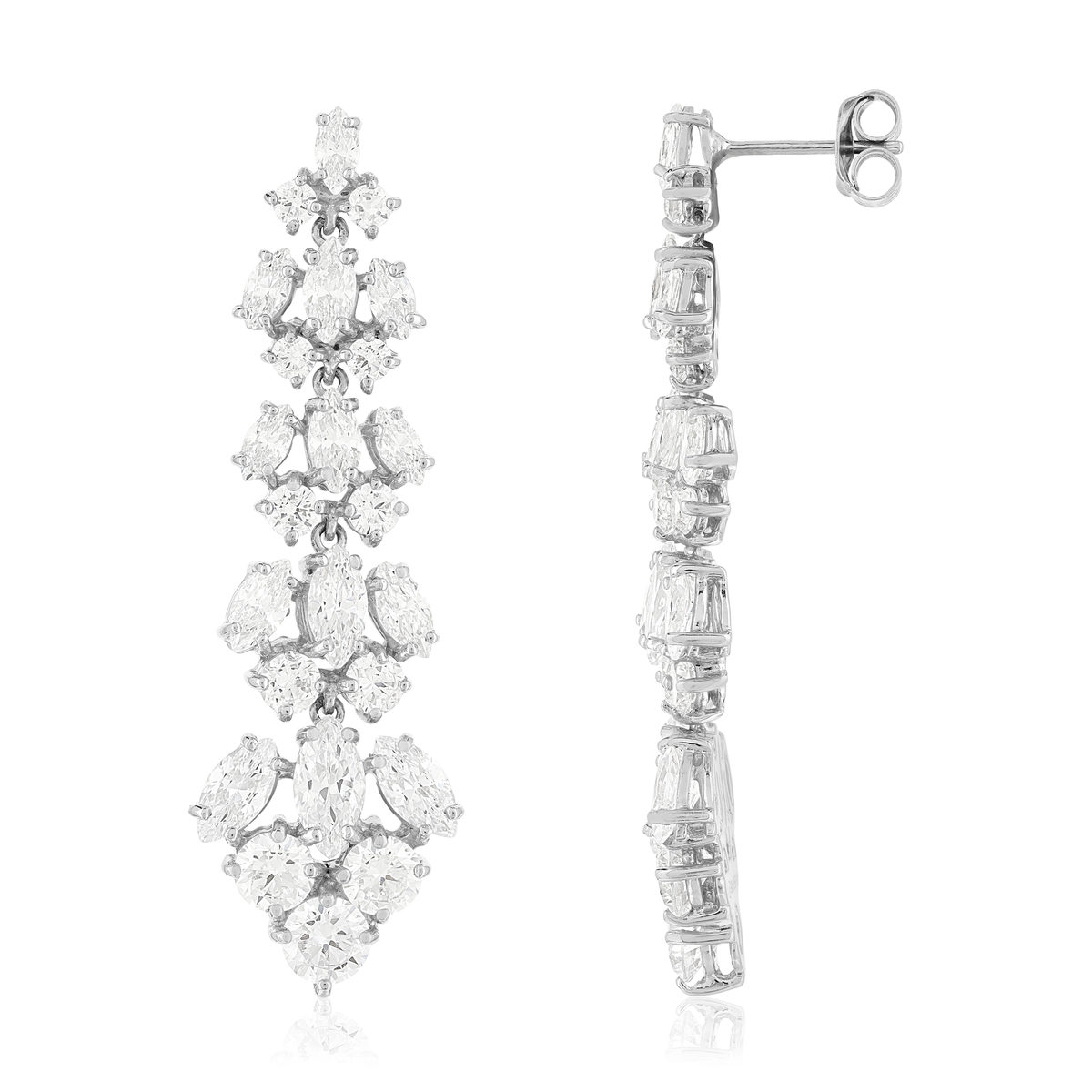 Boucles d'oreilles pendants argent 925 zirconias.