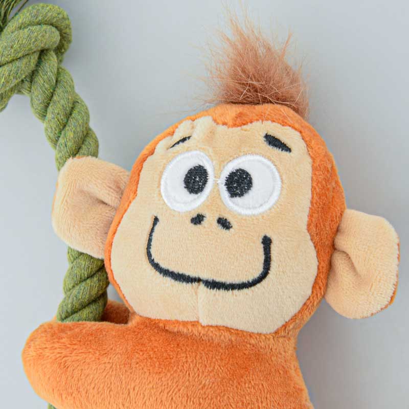 Jouet pour animaux singe avec corde