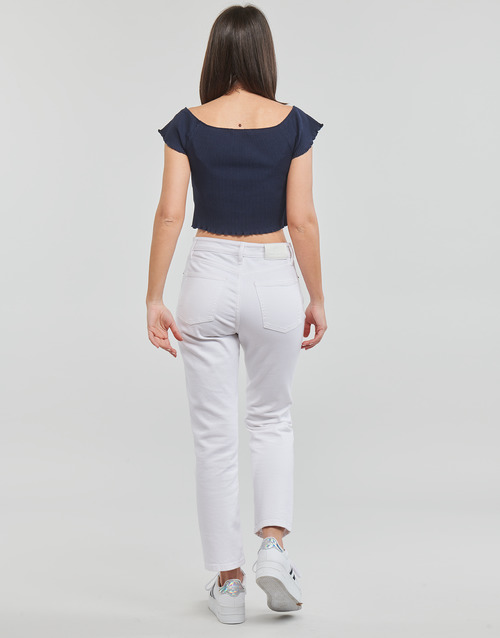 Tommy Jeans - TJW CROP RIB OFF SHOULDER TOP - Marine