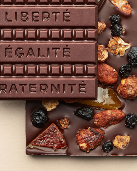 Tablette Fruits secs & confits français Chocolat Noir 75% | Le Chocolat Alain Ducasse 110g