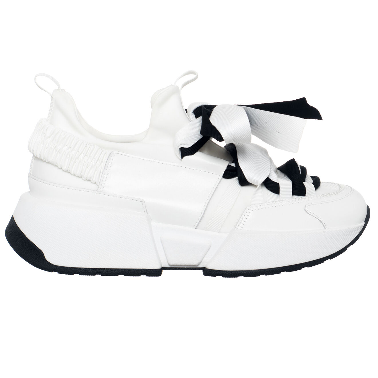 Loretta Pettinari Sneakers en Cuir Berlin blanches - Talon 5 cm