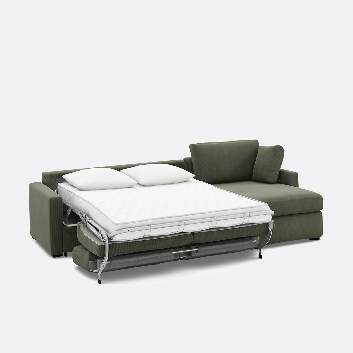 LA REDOUTE INTERIEURS<br>Sofá cama de canto em bombazina fina, Bultex, Timor