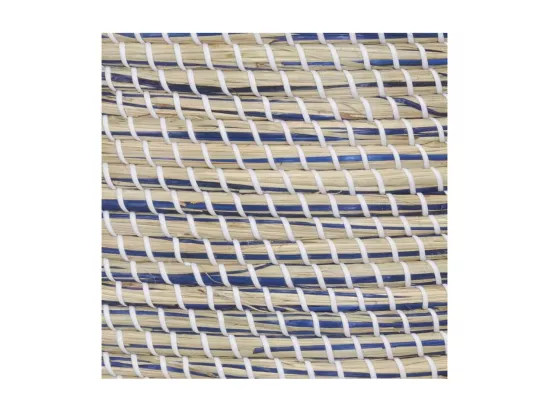 Coffres à linge en jonc naturel et teinté bleu (Série de 3)