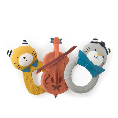 Anneau caoutchouc naturel Chat gris Les Moustaches - MOULIN ROTY