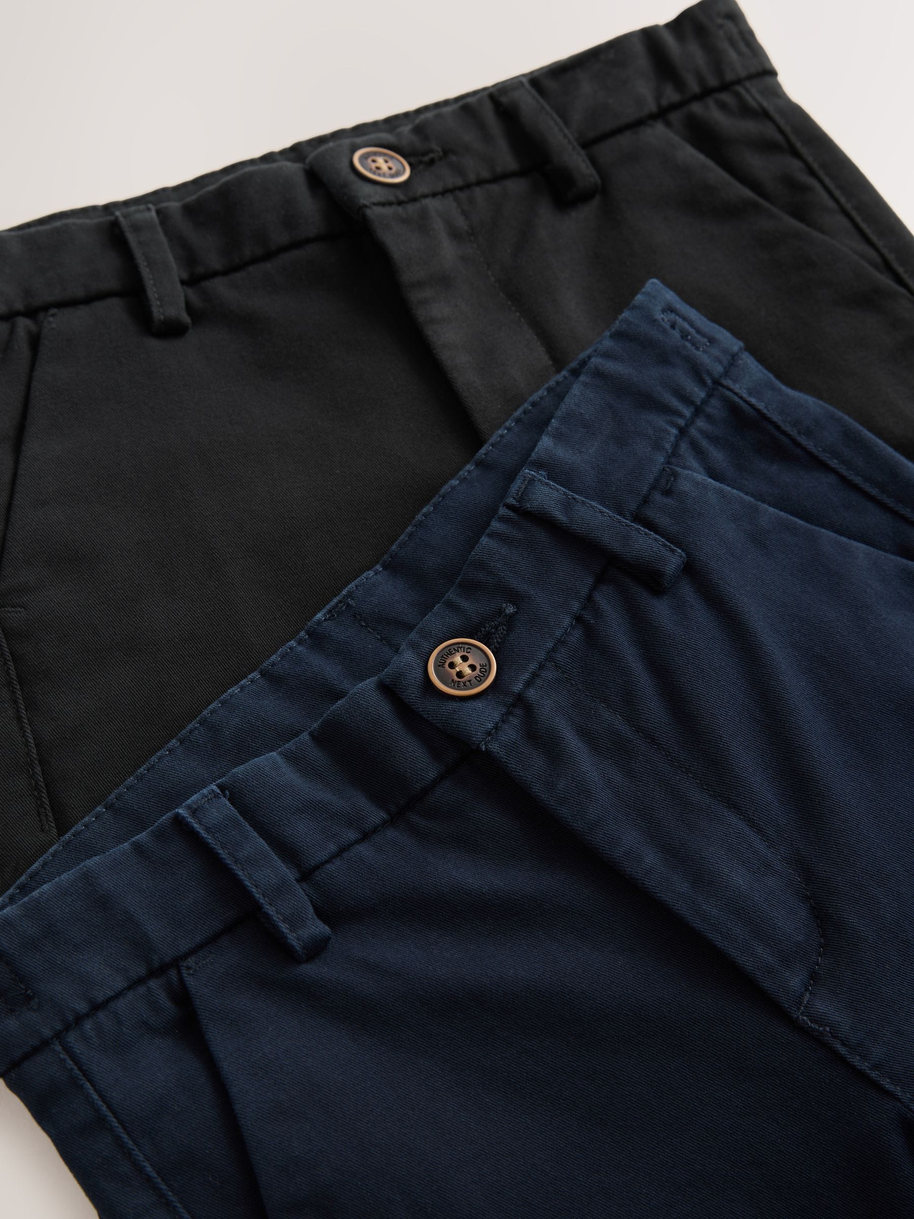 Zwart/marineblauw - Stretch skinny chino's verpakking van 2 (3-17jr)