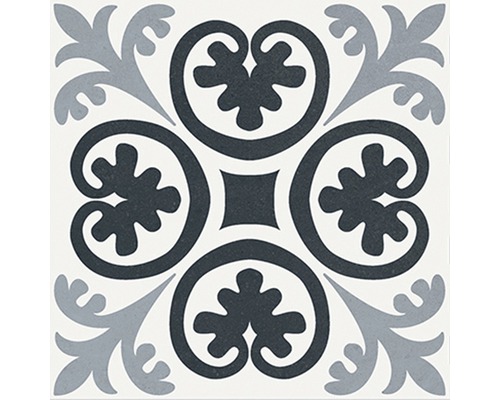 Porseleinen wand- en vloertegel Heritage taco zwart in 76 verschillende designs 16,5 x 16,5 cm