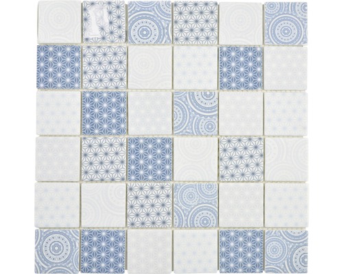 Glasmozaïek Emily 41 30x30 cm blauw