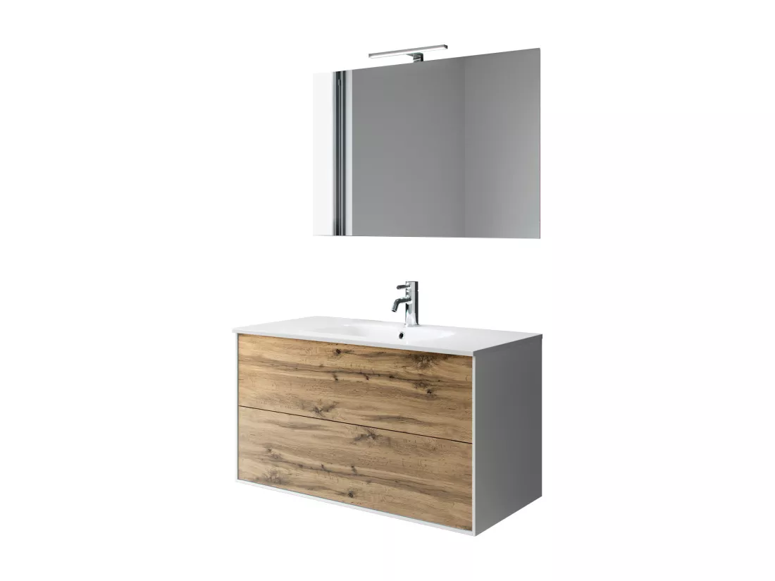 Ensemble de salle de bain 4 pièces IGEA chêne miel