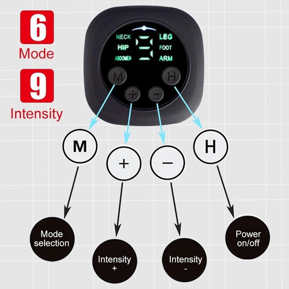EMS Fitness Gürtel Vibrations Massagegerät - Schwarz