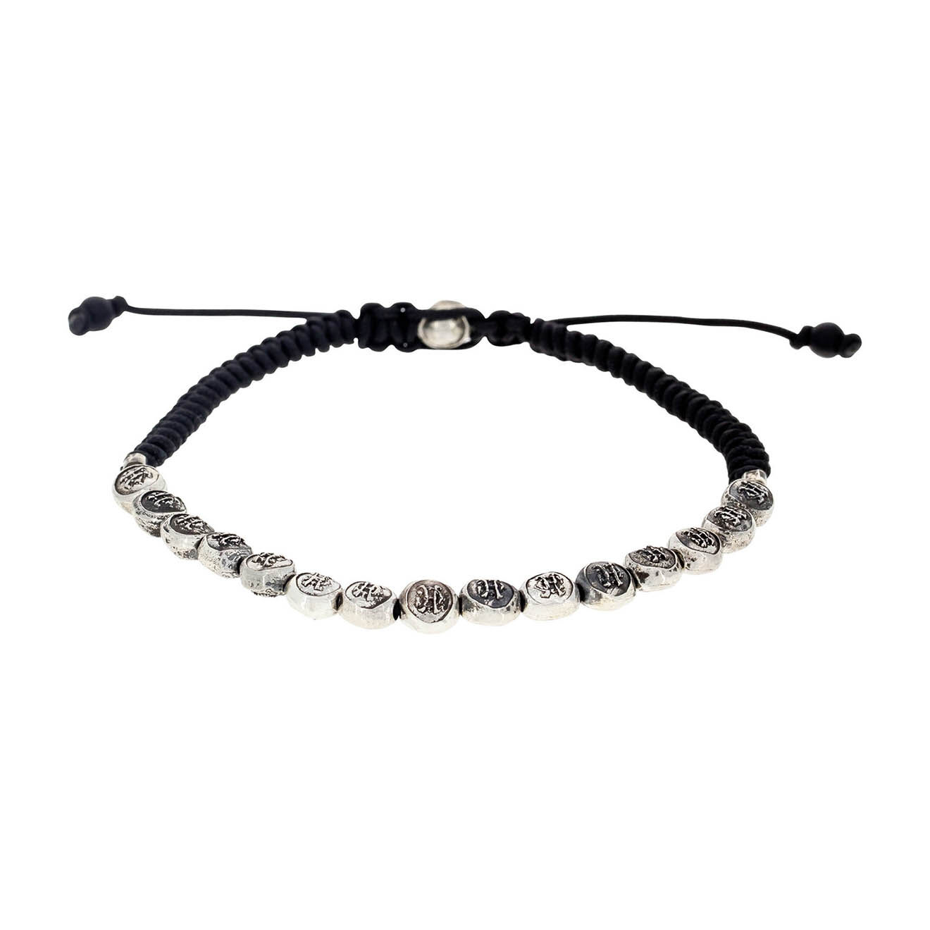 Rockstone Bracelet Blaise en Argent & Cordon noir