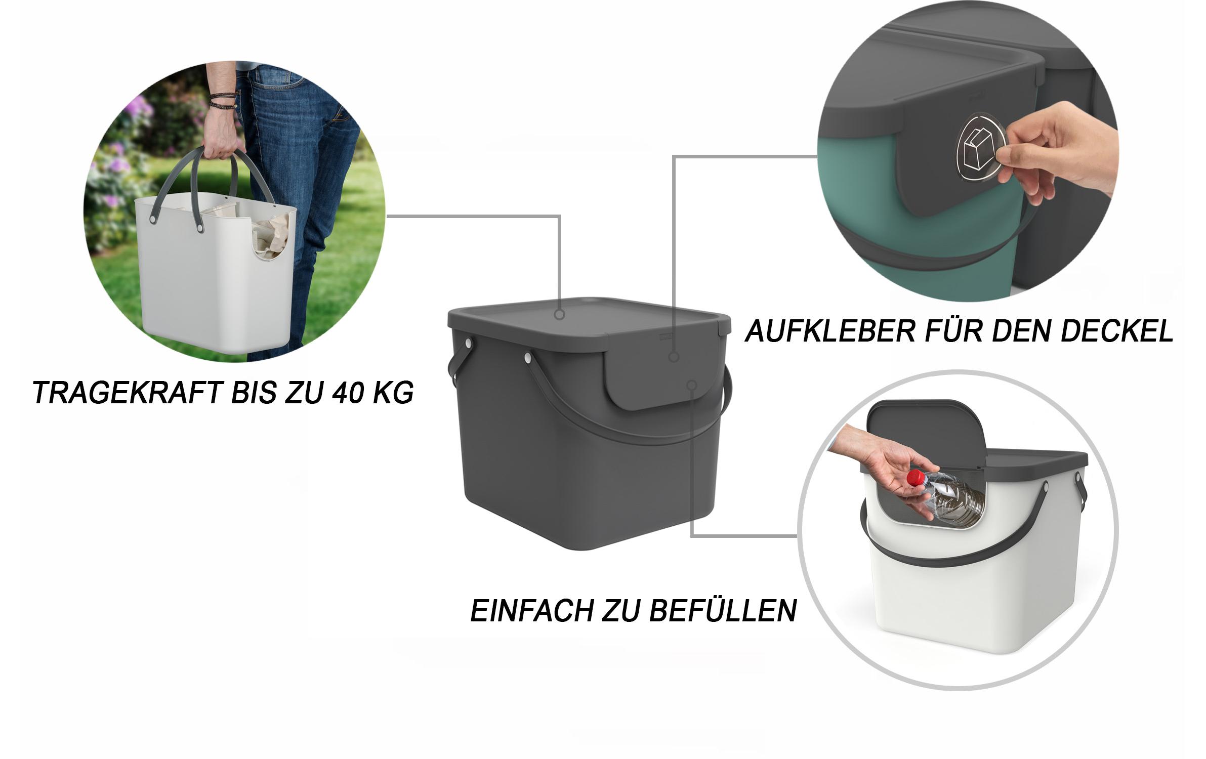 Recyclingbehälter Albula 40 l, AnthrazitMülleimer