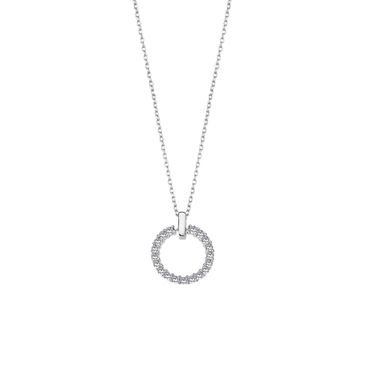 Collier Lotus silver cercle empierré