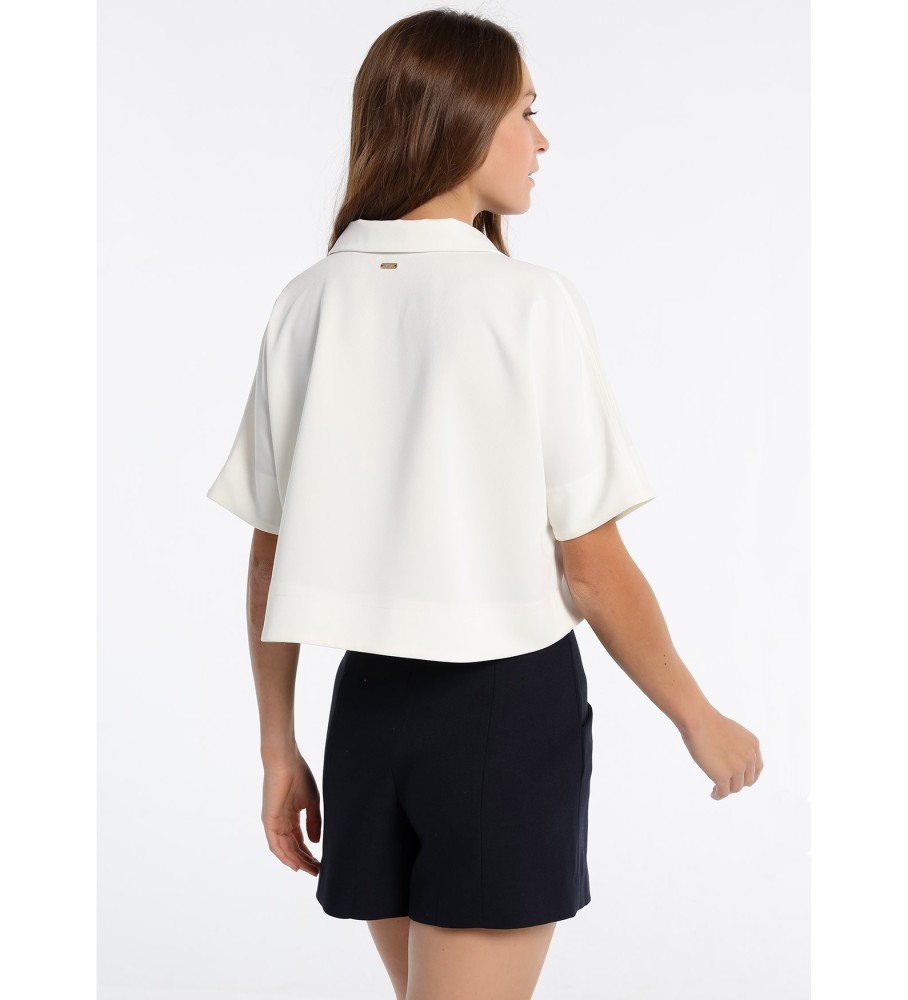 Victorio & Lucchino, Blusa V&L com logotipo branco fora do ombro