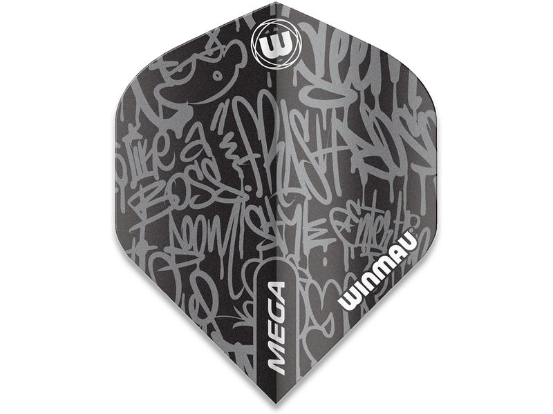 Winmau Dartflight, Schwarz, 3 Stück Profi-Flights mit einem coolen Design