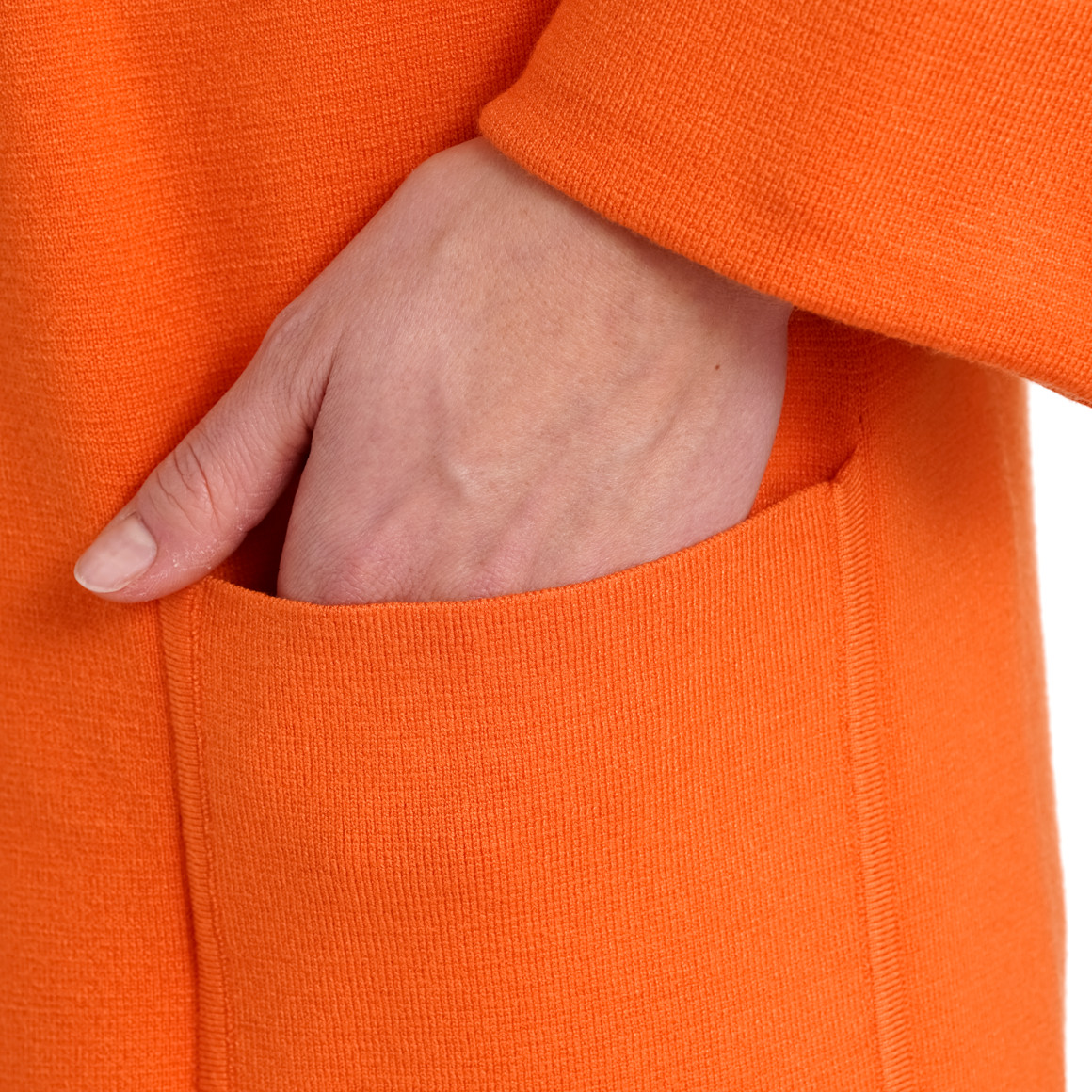Gina Benotti Damen Strickjacke lang geschnitten orange