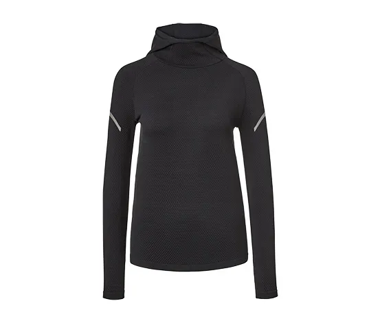 Seamless-Funktionslaufshirt mit Kapuze