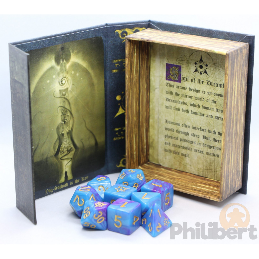 Set de 9 Dés JDR Elder Dice: Sigil of the Dreamlands (Kadathian Ice)