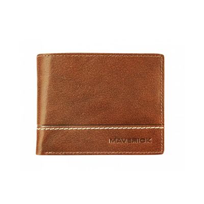 Maverick Rough Gear - Portefeuille - RFID, with zipper - cuir de buffle pleine fleur à tannage végétal - cognac