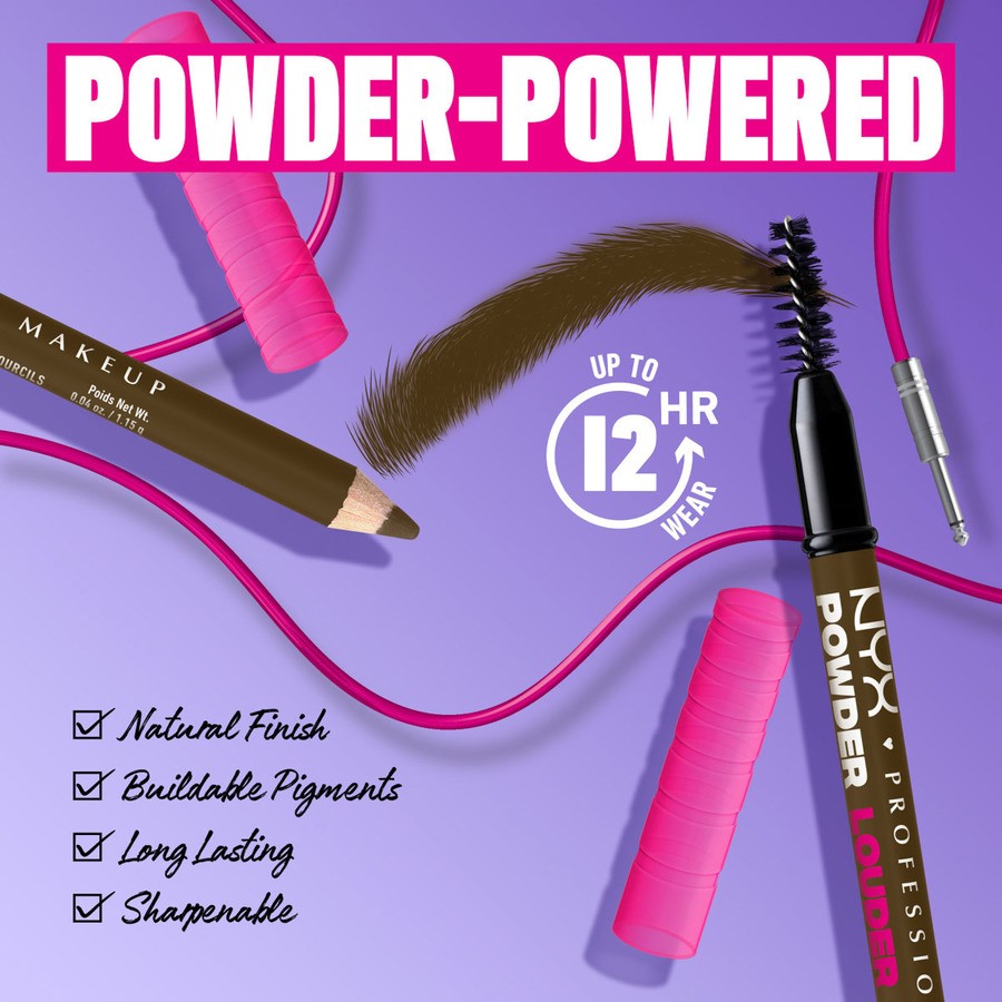 NYX PROFESSIONAL MAKEUP Powder Louder 04 Black Cherry Brow Pencil 16g