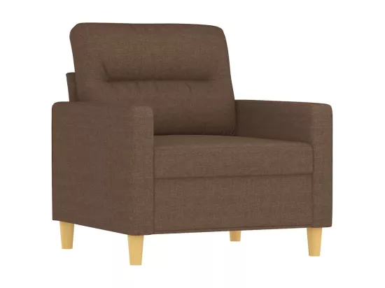 Ensemble de canapés 3 pièces avec coussins Marron Tissu