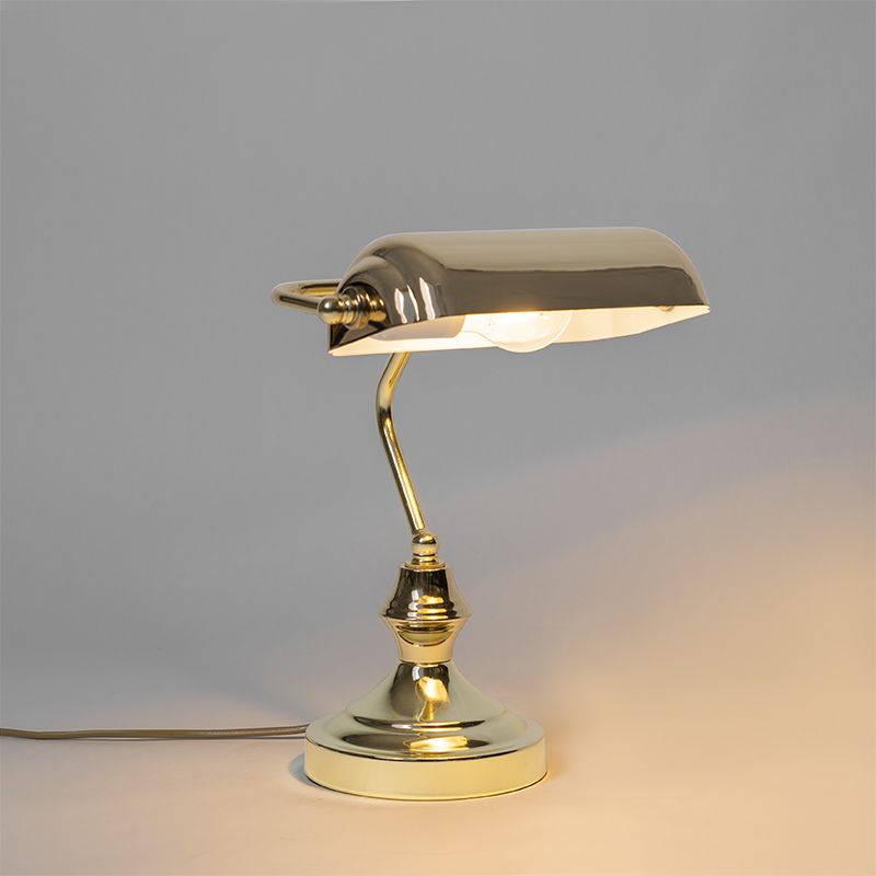 Klassieke tafellamp/notarislamp messing - Banker