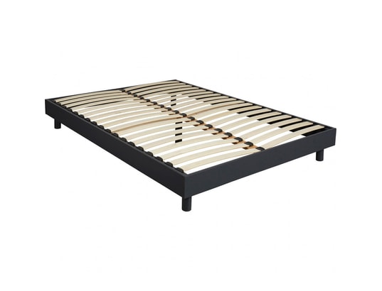 TERRE DE NUIT - Sommier  90 x 190 Sommier kit bois massif facile à monter anthracite 90 x 190