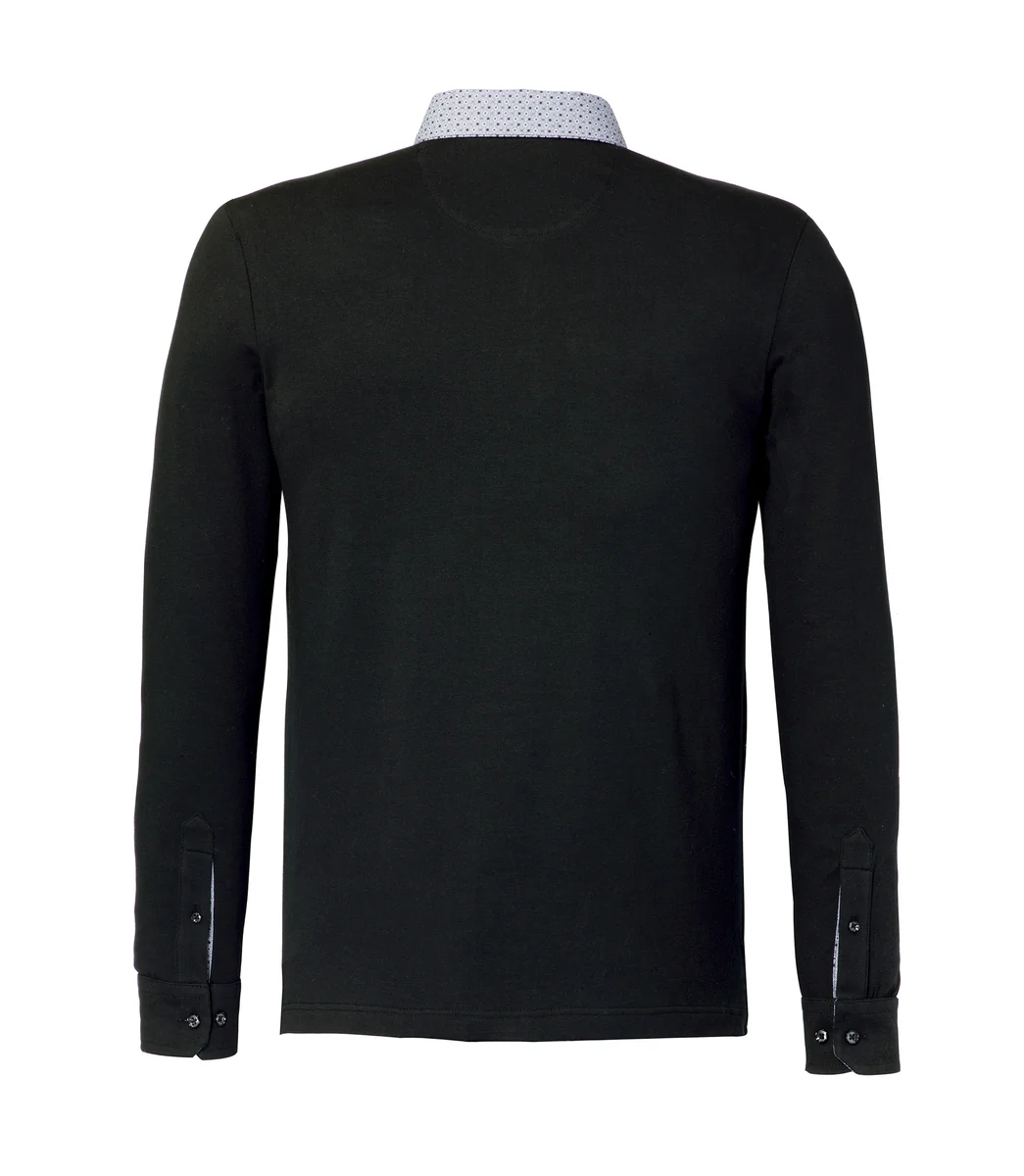 Polo manches longues noir 