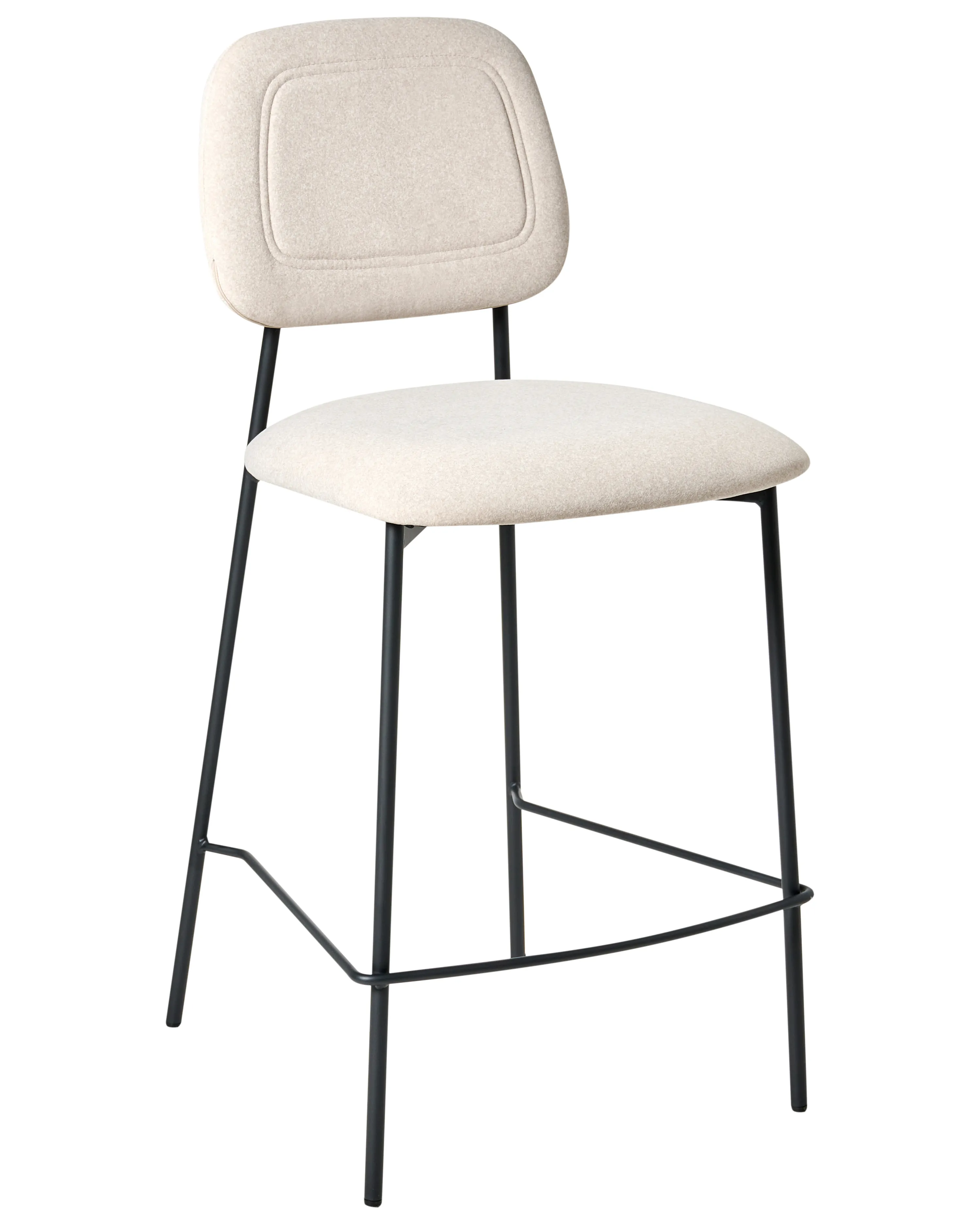 Set van 2 barstoelen DUETTE Fluweel Lichtbeige