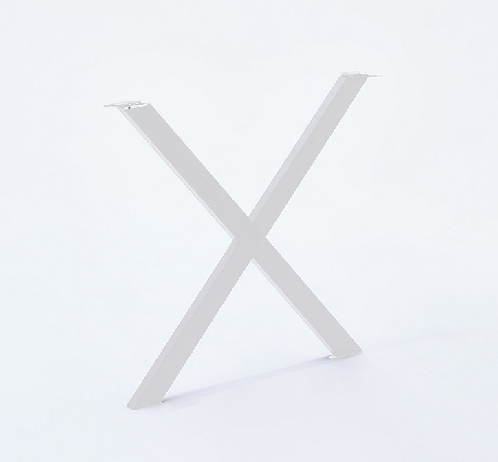 Pied de table modèle X Mottez H. 71 cm métal blanc