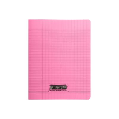 Calligraphe 8000 - Cahier polypro 24 x 32 cm - 48 pages - grands carreaux (Seyes) - rose