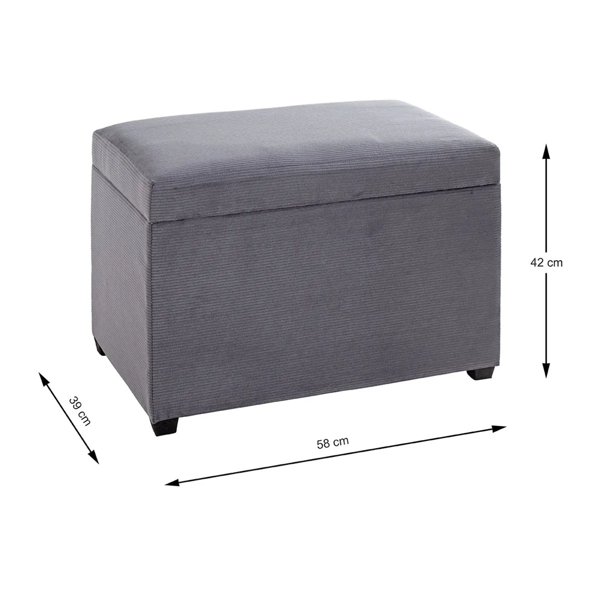 Pegane Coffre de rangement MDF velours gris