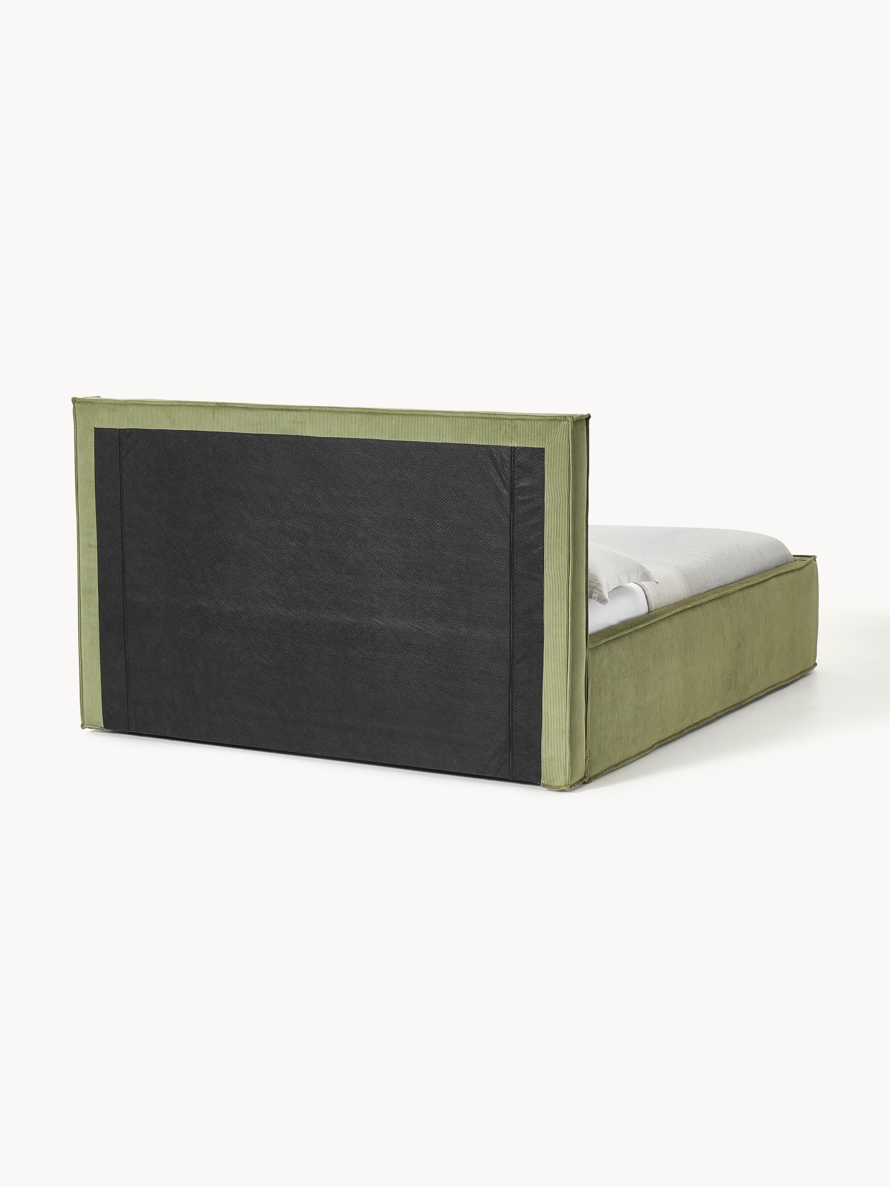 Corduroy gestoffeerd bed Dream met opbergruimte