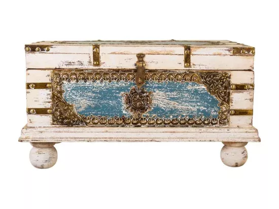Coffre en bois artisanal 49x29x27h cm