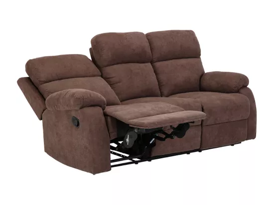 Canapé 3 places et un fauteuil relax en tissu TOLZANO - Marron