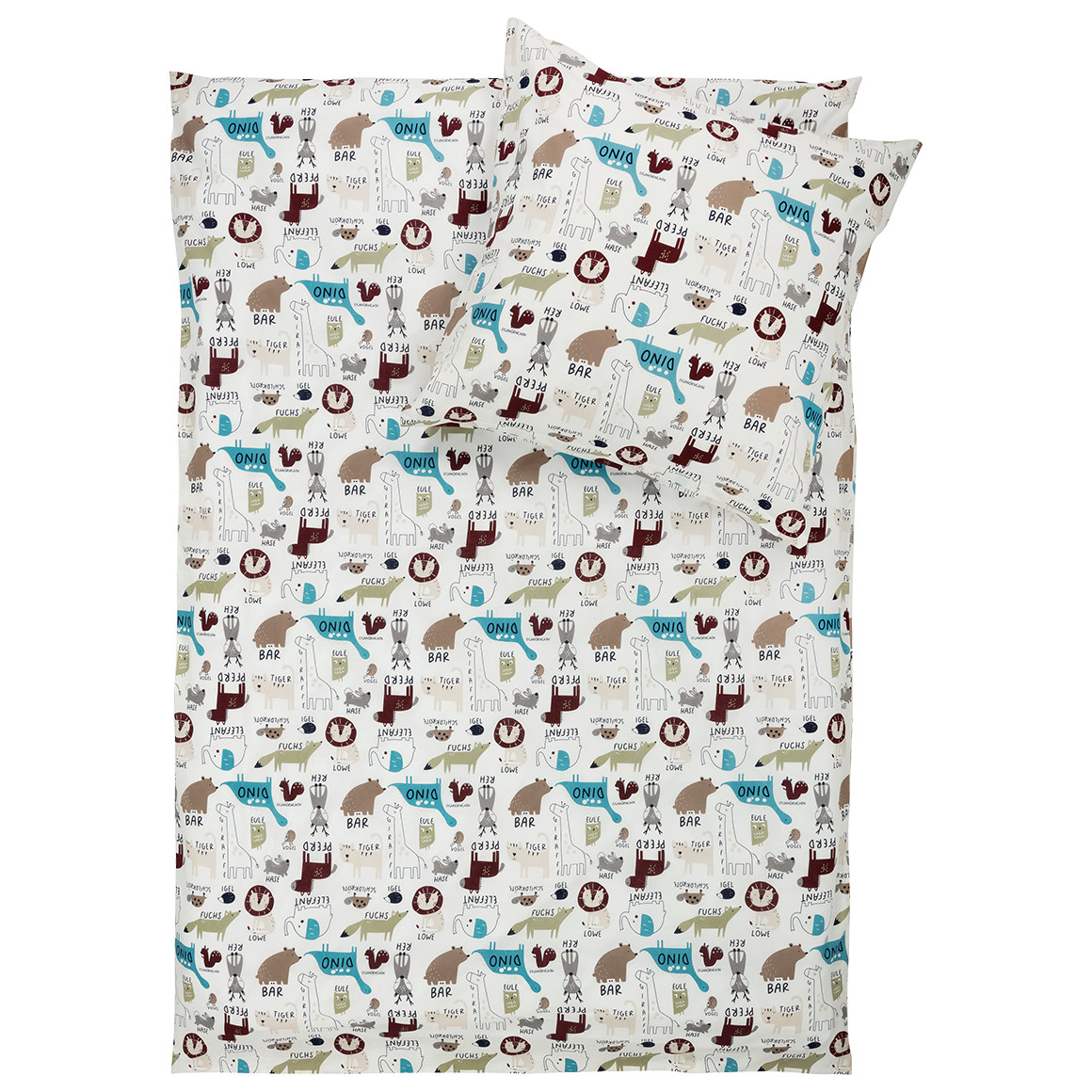 Topolino Renforcé Kinder Bettwäsche 135x200 cm blau / grün / weiss