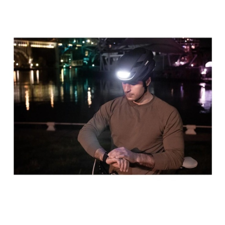 (Gr. XL) Ultra Mips Verstellbarer Fahrrad Helm Velo Kopf Schutz mit Front- und Rücklicht / Blinkerfunktion - Weiss