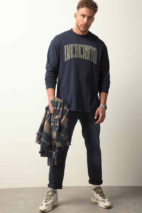 STHUGE Langarmshirt, oversized, Brustprint, bis 8 XL
