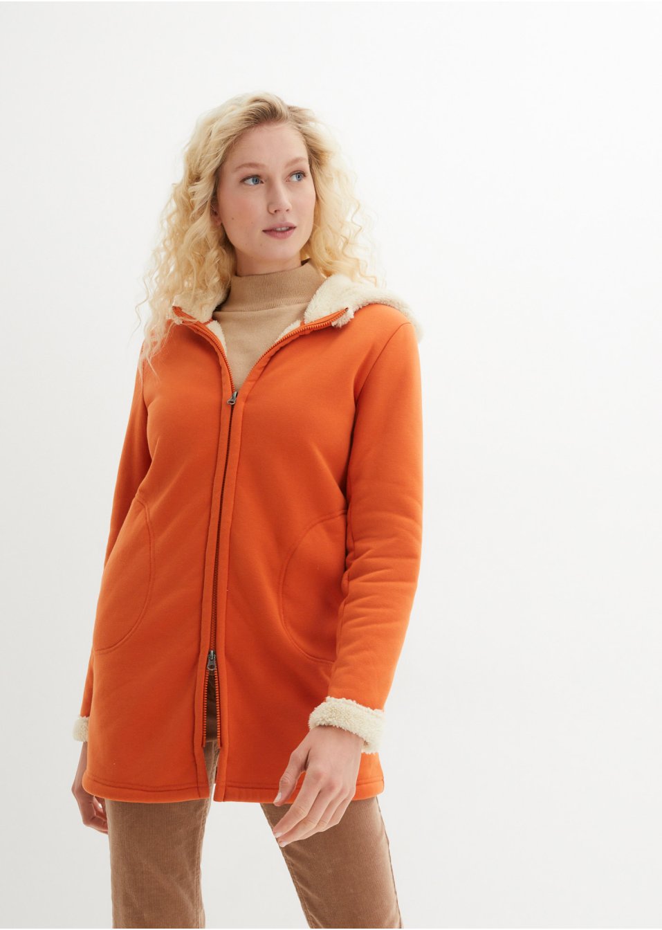 Veste sweat avec maille peluche