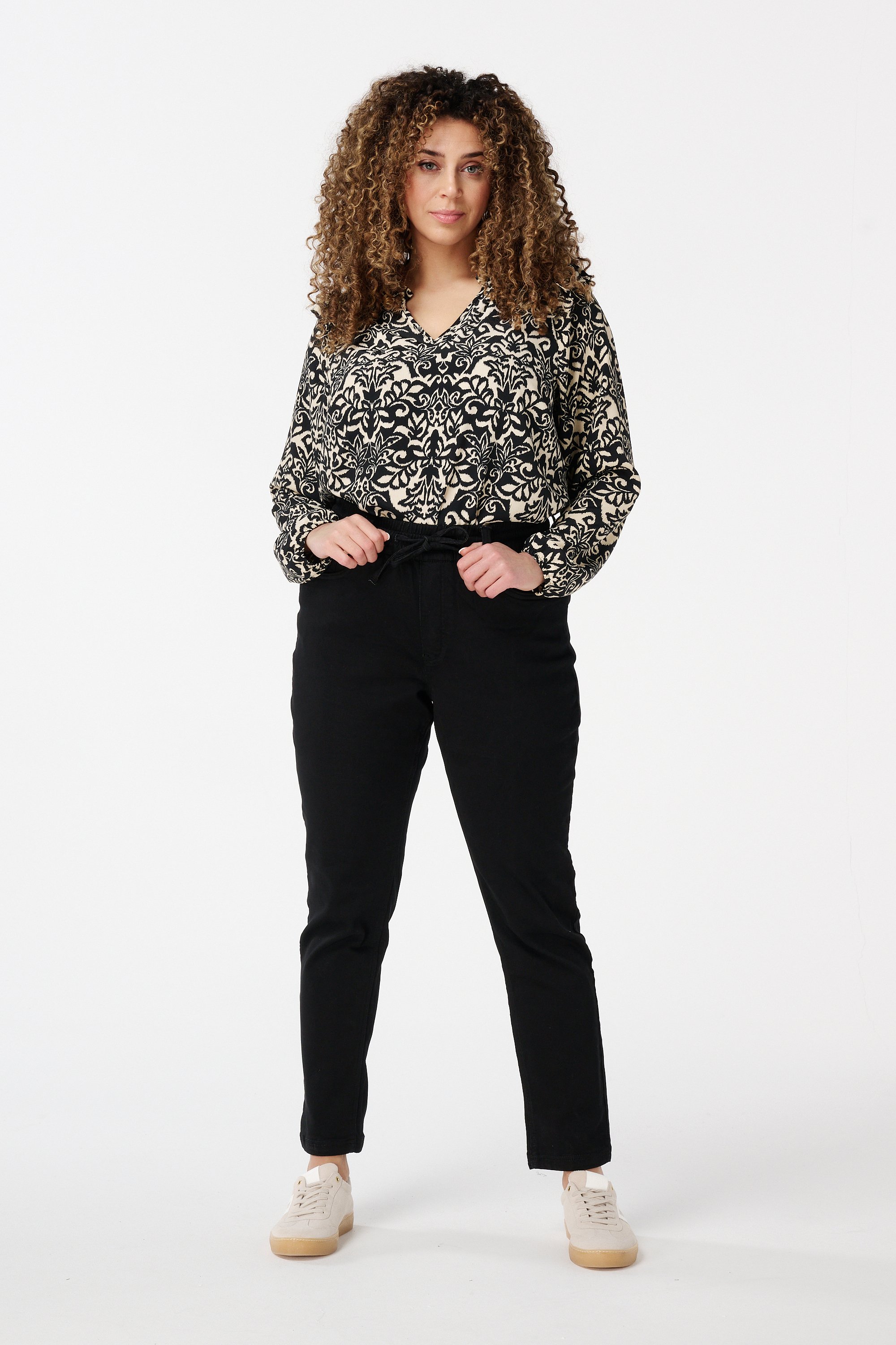 Denim jogger broek Zwart