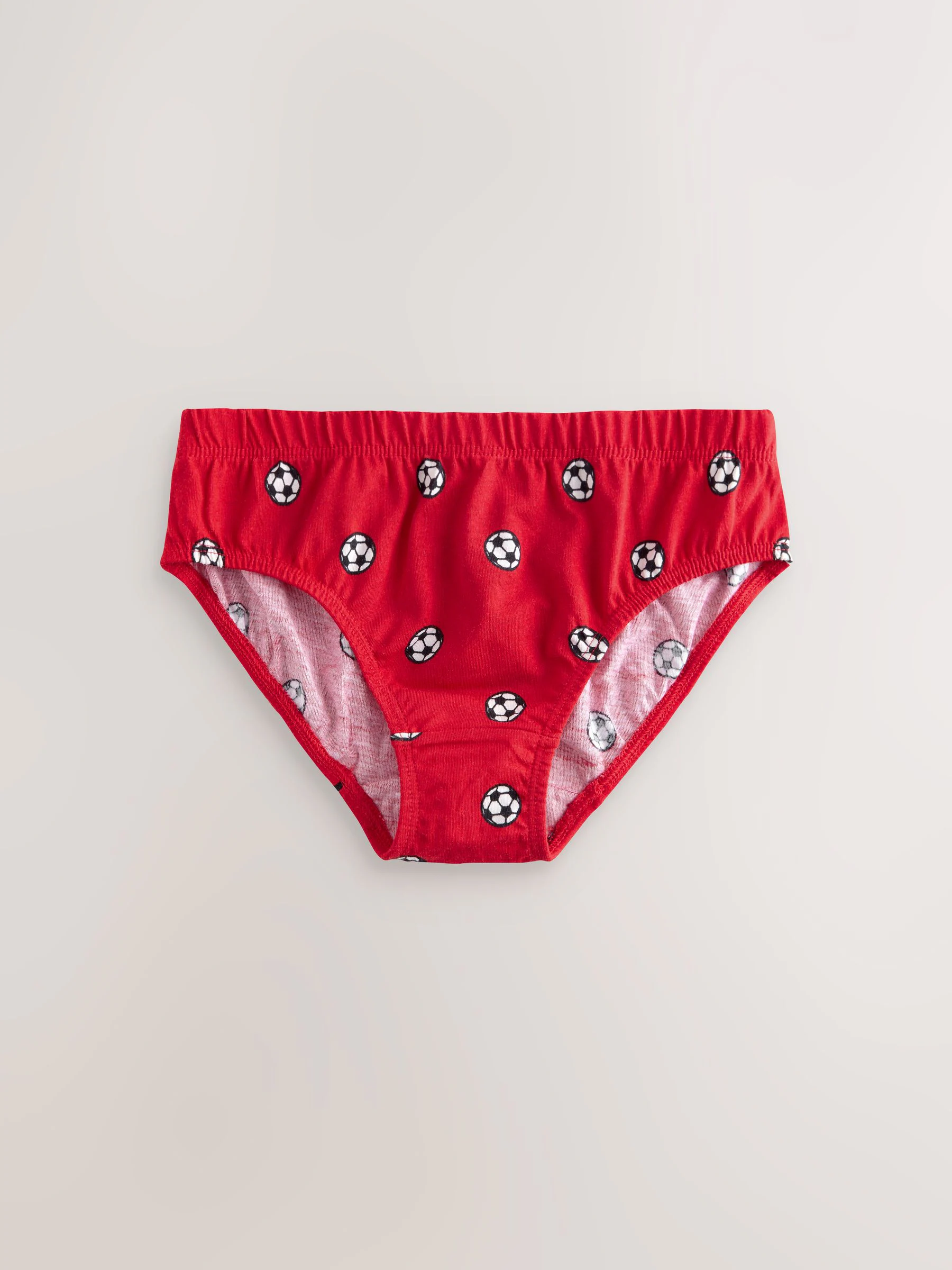 Rood/blauw voetbal - 100% katoenen bedrukte onderbroeken set van 5 (1.5-10jr)