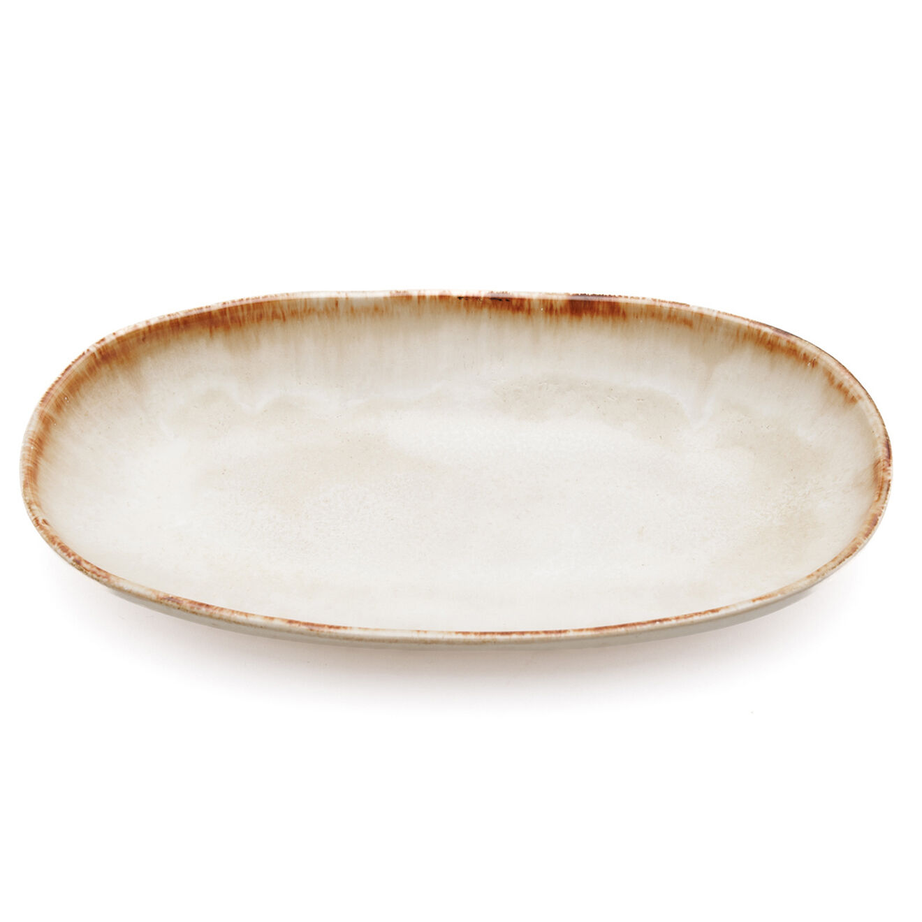 Bazar Bizar 6 Assiettes ovales Cascais blanches - 24x13 cm