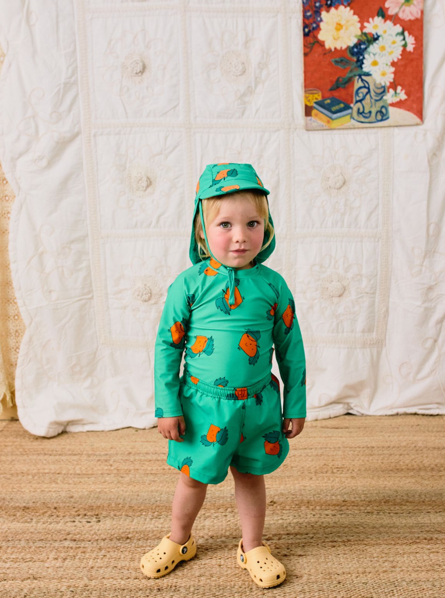 Baby UV Sonnenhut Tangerine Green