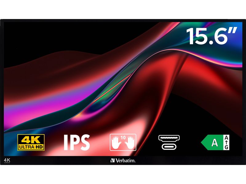 Verbatim Monitor 32238 15.6'' 3840 x 2160 Pixel 4K Ultra HD LCD Touchscreen Monitor Schwarz