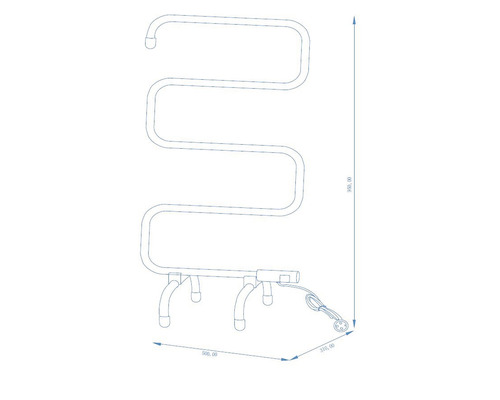 Sanotechnik elektrische handdoekwarmer 950x500 mm 100 watt chroom