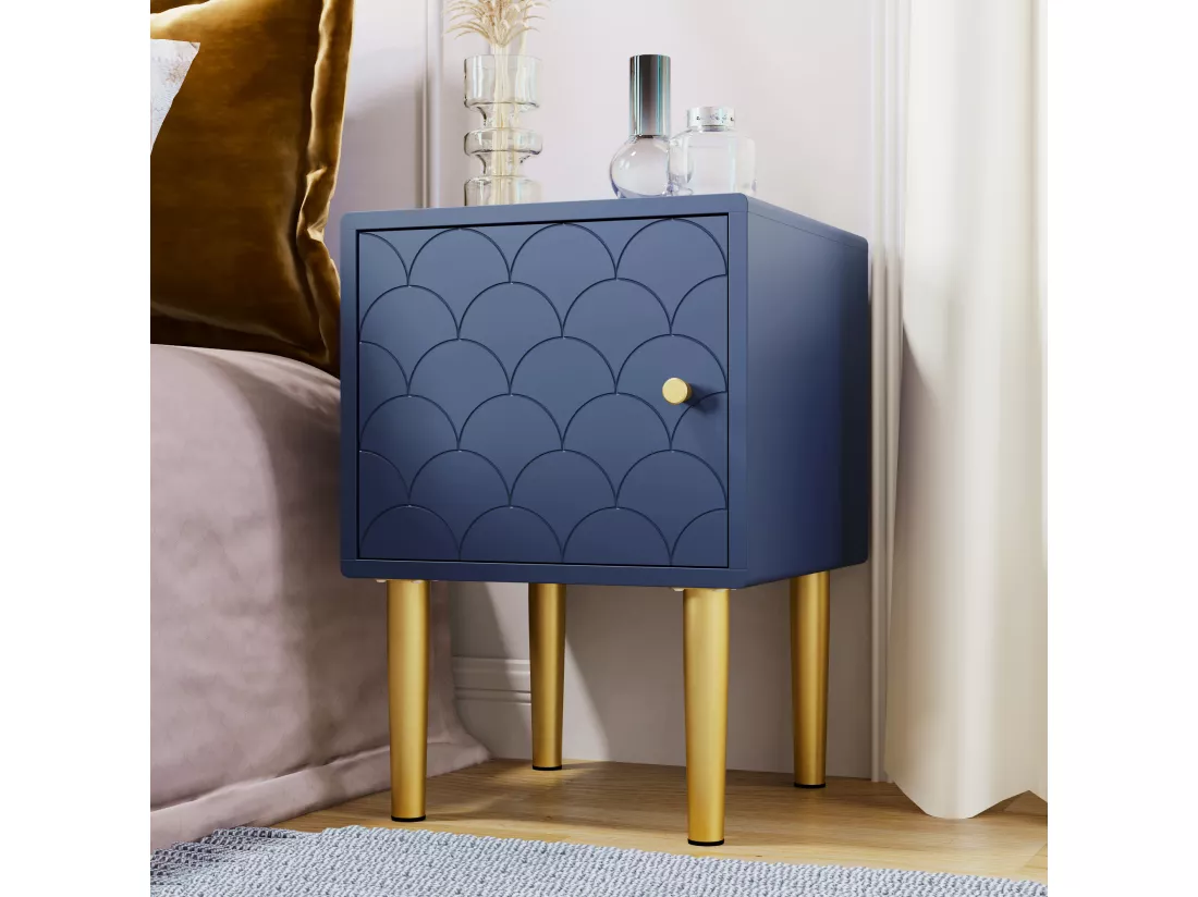 Tables de chevet - 35 x 35 x 50 cm - Panneaux de particules - Bleu marine