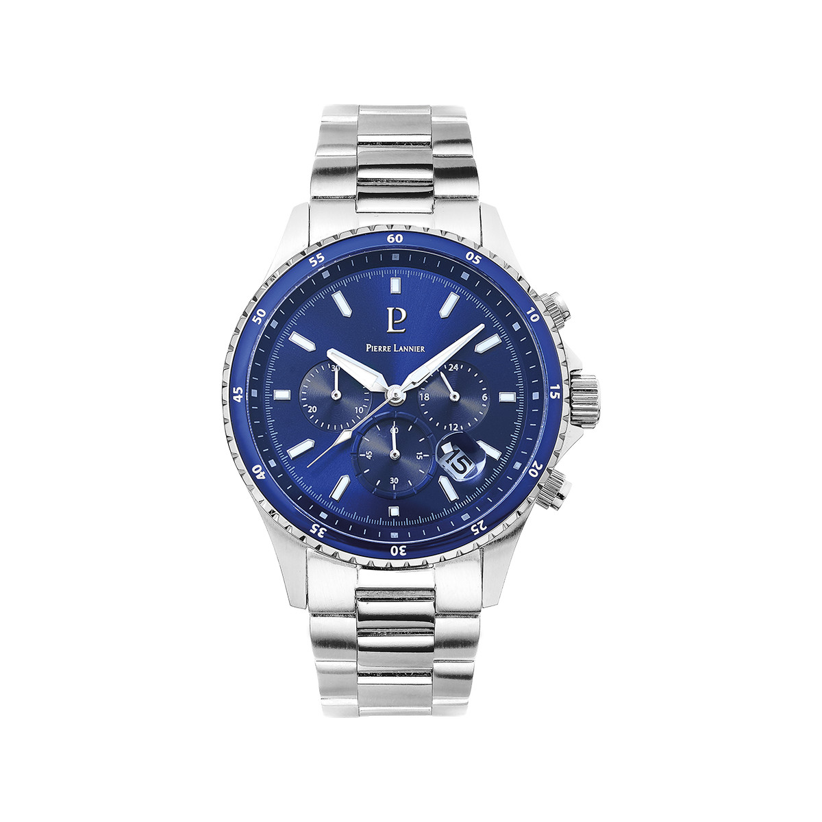 Montre PIERRE LANNIER Cronos homme chronographe bracelet acier