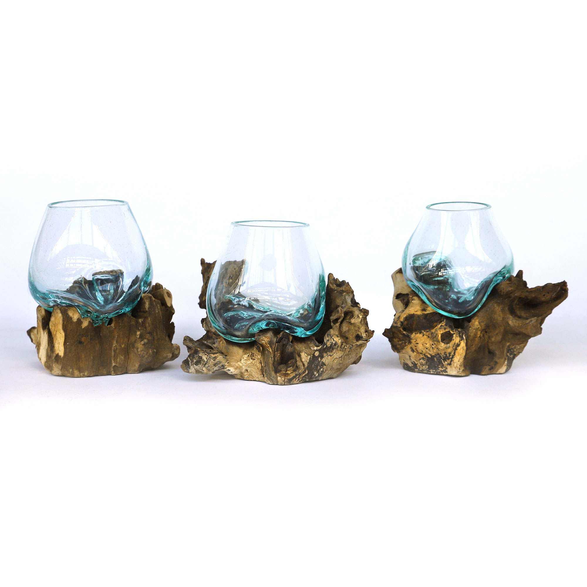 Wurzelholz-Glasvase XXS, Ø 10 - 13 cm, H ca. 15 cm von fischer's lagerhaus